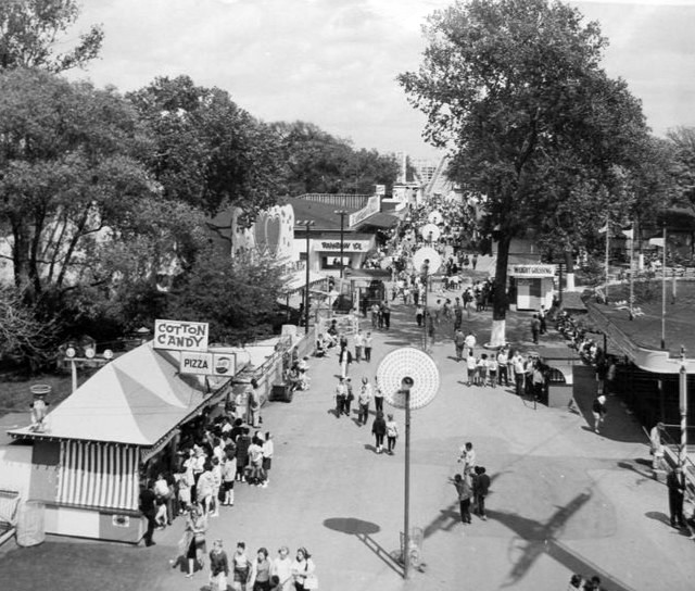 Midway of Riverview Park, Chicago. Ca. 1950s or 1960s