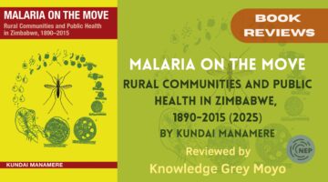 Banner for Malaria on the move book review by Knowledge Moyo