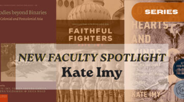 Banner for new faculty spotlight of Kate Imy