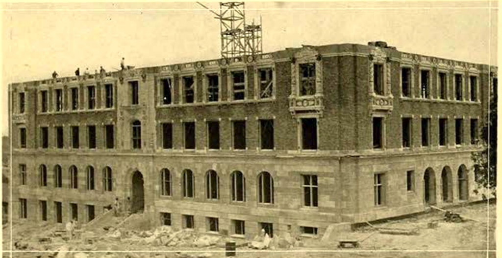 Garrison Hall under construction, pictured in the 1926 Cactus yearbook. Source: The Cactus, University of Texas at Austin, 1926.